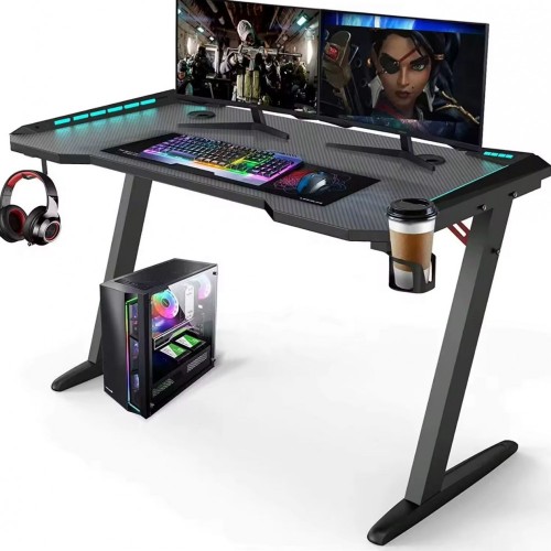 Γραφείο Gaming με φωτισμό ARMOR υφή ανθρακονήματος και μεταλλικό σκελετό Μαύρο 120x60x75cm Γραφείο Gaming με φωτισμό ARMOR υφή ανθρακονήματος και μεταλλικό σκελετό Μαύρο 120x60x75cm