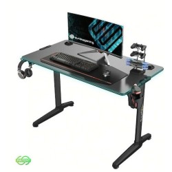 Γραφείο Gaming V1 Ξύλινο Black με Μεταλλικά Πόδια & LED 120x60x76εκ.