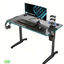 Γραφείο Gaming V1 Ξύλινο Black με Μεταλλικά Πόδια & LED 120x60x76εκ.