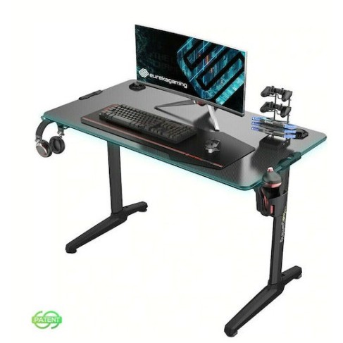Γραφείο Gaming V1 Ξύλινο Black με Μεταλλικά Πόδια & LED 120x60x76εκ. Γραφείο Gaming V1 Ξύλινο Black με Μεταλλικά Πόδια & LED 120x60x76εκ.