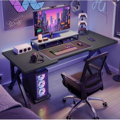 Γραφείο Gaming Ξύλινο Μαύρο με Μεταλλικά Πόδια 120x60x75εκ. Γραφείο Gaming Ξύλινο Μαύρο με Μεταλλικά Πόδια 120x60x75εκ.