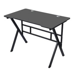 Γραφείο Gaming Ξύλινο Μαύρο με Μεταλλικά Πόδια 120x60x75εκ.