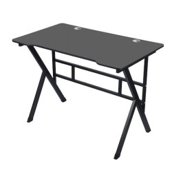 Γραφείο Gaming Ξύλινο Μαύρο με Μεταλλικά Πόδια 120x60x75εκ.