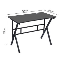 Γραφείο Gaming Ξύλινο Μαύρο με Μεταλλικά Πόδια 120x60x75εκ. Γραφείο Gaming Ξύλινο Μαύρο με Μεταλλικά Πόδια 120x60x75εκ.