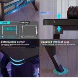Γραφείο Gaming Ξύλινο Μαύρο με Μεταλλικά Πόδια 120x60x75εκ. Γραφείο Gaming Ξύλινο Μαύρο με Μεταλλικά Πόδια 120x60x75εκ.