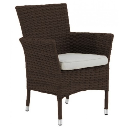 Πολυθρόνα τραπεζαρίας Rattan Αλουμινίου Costa Rica Naterial καφέ