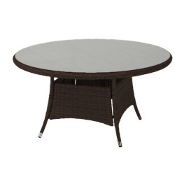 Τραπέζι Αλουμινίου Rattan Φ140 Naterial Costa Rica καφέ