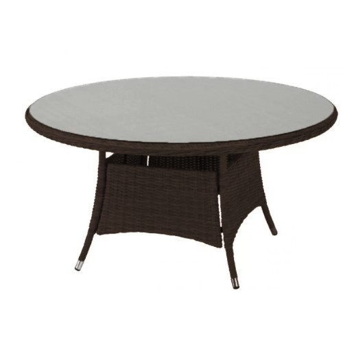 Τραπέζι Αλουμινίου Rattan Φ140 Naterial Costa Rica καφέ
