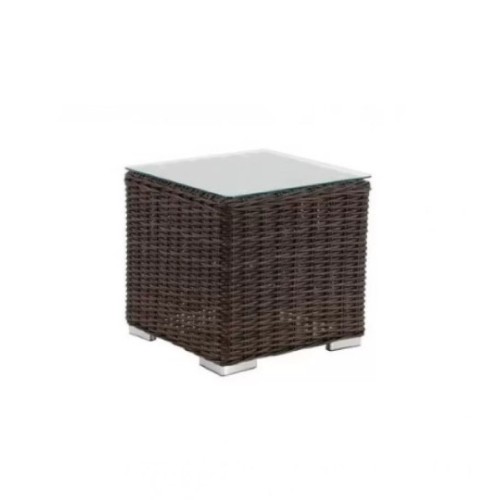 Βοηθητικό τραπεζάκι Αλουμινίου Rattan Naterial Costa Rica καφέ