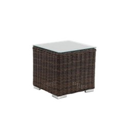 Βοηθητικό τραπεζάκι Αλουμινίου Rattan Naterial Costa Rica μπεζ