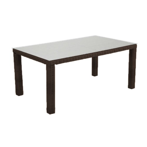 Τραπέζι Αλουμινίου Rattan 170x100x71cm Naterial Costa Rica καφέ