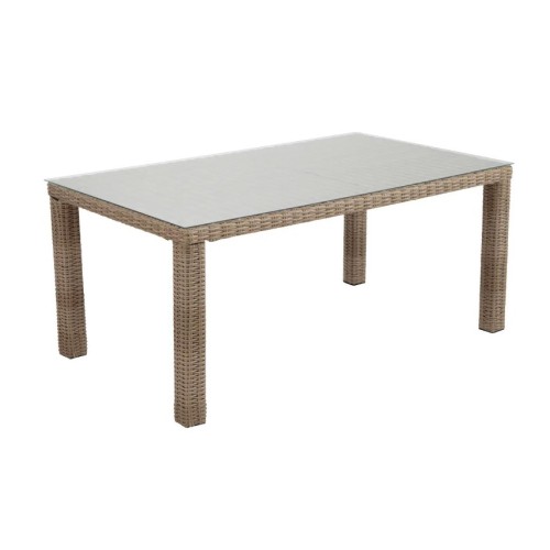 Τραπέζι Αλουμινίου Rattan 170x100x71cm Naterial Costa Rica μπεζ