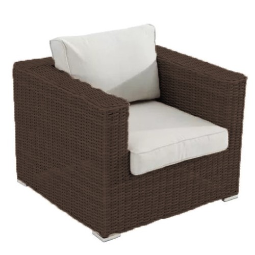 Πολυθρόνα Αλουμινίου Rattan Naterial Costa Rica καφέ