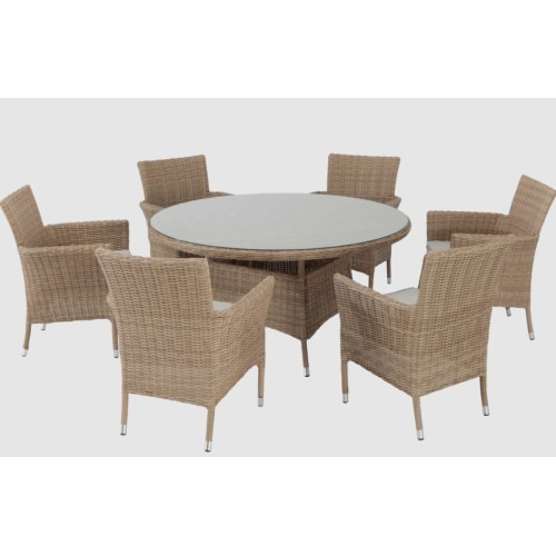 Πολυθρόνα τραπεζαρίας Rattan Αλουμινίου Costa Rica Naterial μπεζ