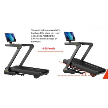 Επαγγελματικός διάδρομος γυμναστικής GymGus 4HP με ανάκληση έως 12 μοίρες και μέγιστη ταχύτητα 20km/h Επαγγελματικός διάδρομος γυμναστικής GymGus 4HP με ανάκληση έως 12 μοίρες και μέγιστη ταχύτητα 20km/h
