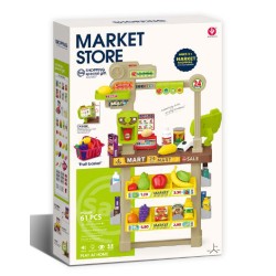 Παιδικό παιχνίδι μίμησης Super Market 61 τεμαχίων με αξεσουάρ, ταμείο, ζυγαριά και ράφια