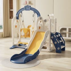 Πλαστική παιδική χαρά κο΄ύνια τσουλήθρα Βαρκούλα με τηλεσκόπιο και μπασκέτα σε μπλε