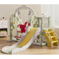 Πλαστική παιδική χαρά κο΄ύνια τσουλήθρα Βαρκούλα με τηλεσκόπιο και μπασκέτα σε πράσινο