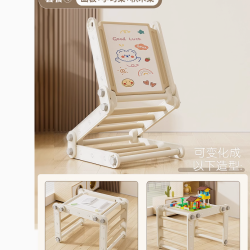 Πολυμορφικό τραπέζι σκάλα αναρρίχησης με πίνακα ζωγραφικής και πάνελ για τουβλάκια σε λευκό πορτοκαλί Πολυμορφικό τραπέζι σκάλα αναρρίχησης με πίνακα ζωγραφικής και πάνελ για τουβλάκια σε λευκό πορτοκαλί