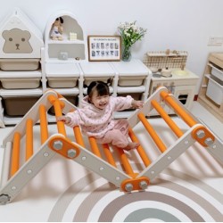 Σκάλα αναρρίχησης 4 τεμαχίων που διαμορφώνεται σε διάφορα σχήματα σε λευκό πορτοκαλί