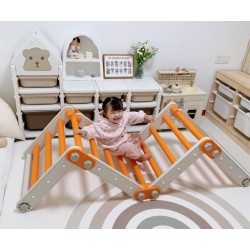 Σκάλα αναρρίχησης 4 τεμαχίων που διαμορφώνεται σε διάφορα σχήματα σε λευκό πορτοκαλί