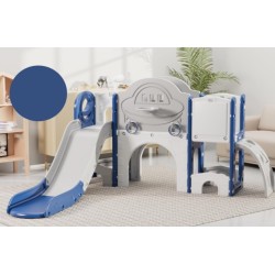 Πλαστική παιδική χαρά Διάστημα με τσουλήθρα μπασκέτα τηλεσκόπιο κρίκους πίνακα ζωγραφικής σε μπλε