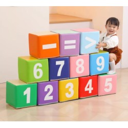 Σετ μαλακοί παιδικοί πολυμορφικοί κύβοι παιχνιδιού με αριθμούς