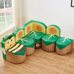 Γωνιακός Μαλακός παιδικός καναπές Μέλισσα 5 θέσεων Γωνιακός Μαλακός παιδικός καναπές Μέλισσα 5 θέσεων