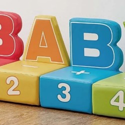 Μαλακός παιδικός καναπές Baby με αριθμούς 4 θέσεων 140x39x49cm
