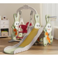 Πλαστική παιδική χαρά κο΄ύνια τσουλήθρα Κουνελάκι με μπασκέτα σε πράσινο