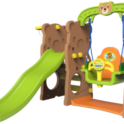 Πλαστική Παιδική Χαρά Τσουλήθρα μαζί με Κούνια και μπασκέτα Αρκουδάκι Toy Monarch