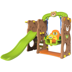 Πλαστική Παιδική Χαρά Τσουλήθρα μαζί με Κούνια και μπασκέτα Αρκουδάκι Toy Monarch