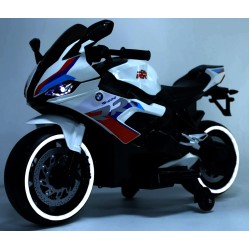 Ηλεκτροκίνητη παιδική μηχανή licensed BMW RR1000 12V σε λευκό