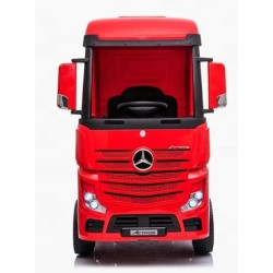 Ηλεκτροκίνητο Παιδικό Φορτηγό Mercedes Benz Actros Licensed 12V με Δερμάτινο Κάθισμα και Λάστιχα Τύπου Αυτοκινήτου σε Κόκκινο χρώμα