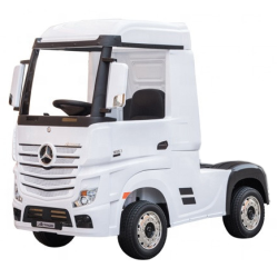 Ηλεκτροκίνητο Παιδικό Φορτηγό Mercedes Benz Actros Licensed 12V με Δερμάτινο Κάθισμα και Λάστιχα Τύπου Αυτοκινήτου Λευκό 