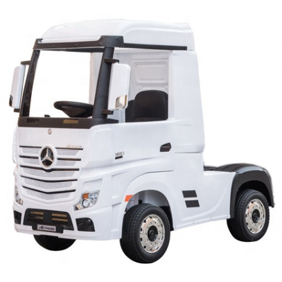 Ηλεκτροκίνητο Παιδικό Φορτηγό Mercedes Benz Actros Licensed 12V με Δερμάτινο Κάθισμα και Λάστιχα Τύπου Αυτοκινήτου Λευκό 
