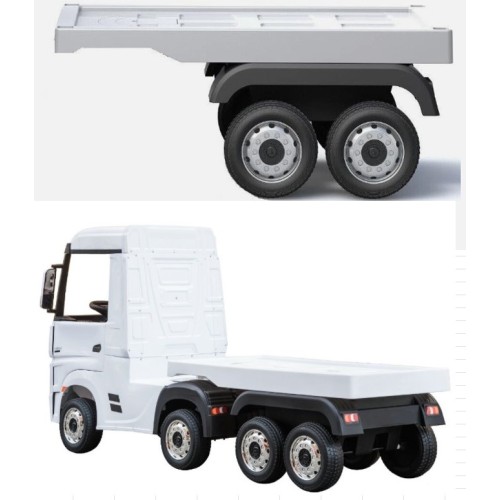 Τρέιλερ για ηλεκτροκίνητο παιδικό φορτηγό Scania και Marcedes σε λευκό Τρέιλερ για ηλεκτροκίνητο παιδικό φορτηγό Scania και Marcedes σε λευκό