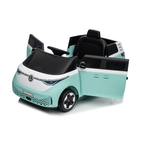 Ηλεκτροκίνητο παιδικό αυτοκίνητο Licensed Volkswagen ID BUZZ 12V με δερμάτινο κάθισμα και ελαστικά τύπου αυτοκινήτου τυρκουάζ