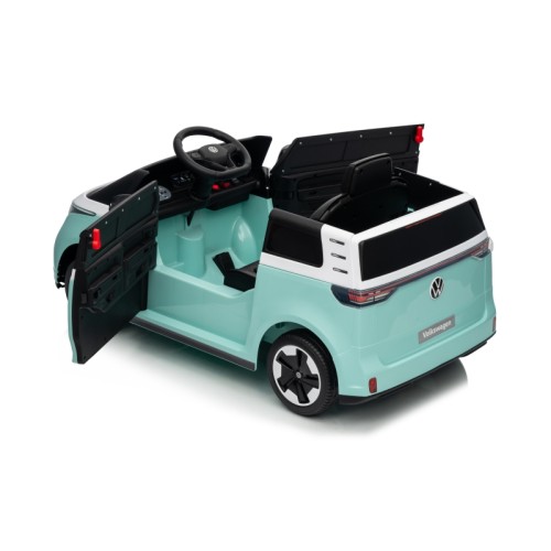 Ηλεκτροκίνητο παιδικό αυτοκίνητο Licensed Volkswagen ID BUZZ 12V με δερμάτινο κάθισμα και ελαστικά τύπου αυτοκινήτου τυρκουάζ