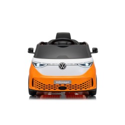 Ηλεκτροκίνητο παιδικό αυτοκίνητο Licensed Volkswagen ID BUZZ 12V με δερμάτινο κάθισμα και ελαστικά τύπου αυτοκινήτου πορτοκαλί