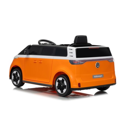 Ηλεκτροκίνητο παιδικό αυτοκίνητο Licensed Volkswagen ID BUZZ 12V με δερμάτινο κάθισμα και ελαστικά τύπου αυτοκινήτου πορτοκαλί