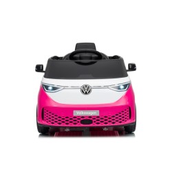Ηλεκτροκίνητο παιδικό αυτοκίνητο Licensed Volkswagen ID BUZZ 12V με δερμάτινο κάθισμα και ελαστικά τύπου αυτοκινήτου ροζ