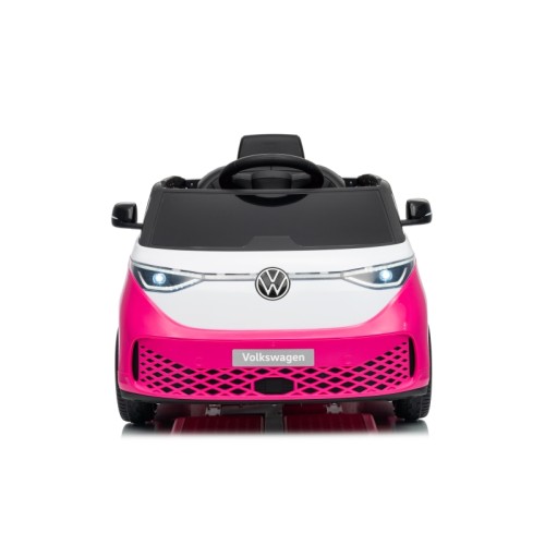 Ηλεκτροκίνητο παιδικό αυτοκίνητο Licensed Volkswagen ID BUZZ 12V με δερμάτινο κάθισμα και ελαστικά τύπου αυτοκινήτου ροζ