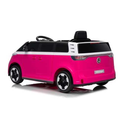 Ηλεκτροκίνητο παιδικό αυτοκίνητο Licensed Volkswagen ID BUZZ 12V με δερμάτινο κάθισμα και ελαστικά τύπου αυτοκινήτου ροζ
