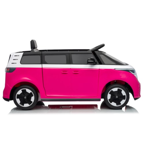 Ηλεκτροκίνητο παιδικό αυτοκίνητο Licensed Volkswagen ID BUZZ 12V με δερμάτινο κάθισμα και ελαστικά τύπου αυτοκινήτου ροζ