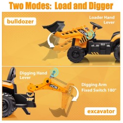 Ηλεκτροκίνητη παιδική μπουλντόζα - εκσκαφέας Licensed JCB 12V ηλικίας 3-7 ετών