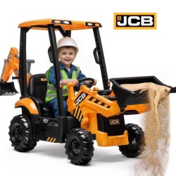 Ηλεκτροκίνητη παιδική μπουλντόζα - εκσκαφέας με καμπίνα Licensed JCB 12V ηλικίας 3-7 ετών