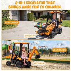 Ηλεκτροκίνητη παιδική μπουλντόζα - εκσκαφέας με καμπίνα Licensed JCB 12V ηλικίας 3-7 ετών