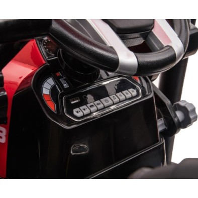 Ηλεκτροκίνητο παιδικό τρακτέρ 24v με οροφή τρέιλερ και χειροκίνητο εκσκαφέα σε κόκκινο