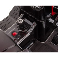 Ηλεκτροκίνητο παιδικό τρακτέρ 24v με οροφή τρέιλερ και χειροκίνητο εκσκαφέα σε κόκκινο